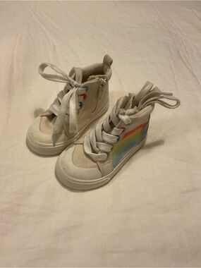Cat & Jack White High-Top Sneakers with Rainbow Side